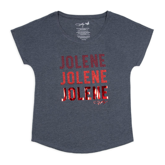 Dolly Parton Dolman Tee Jolene Bling - Navy - XXL