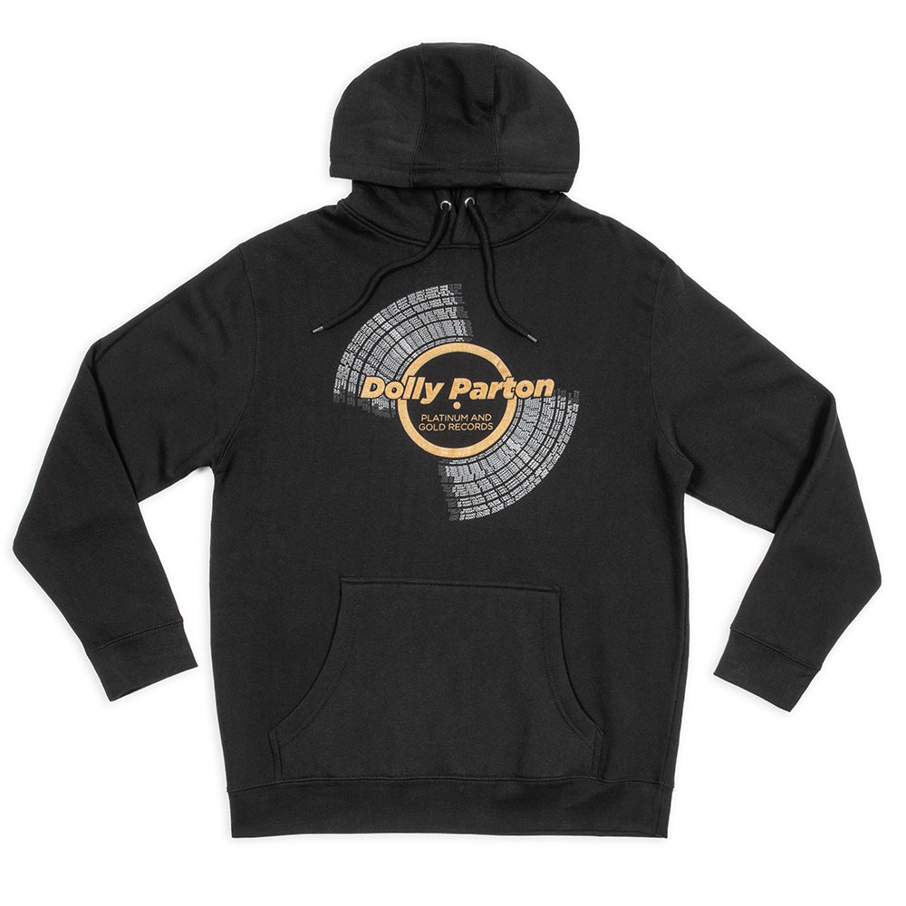 Dolly Parton Hoodie Platinum & Gold Record  - Black - XL