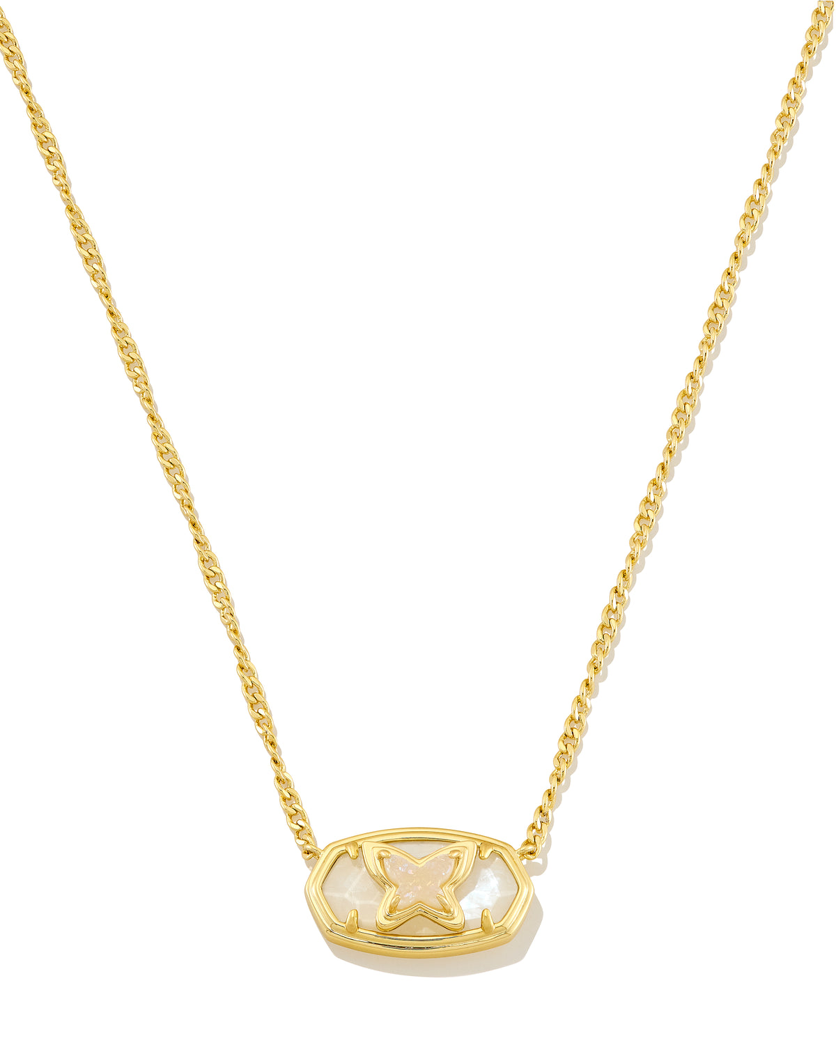 KENDRA SCOTT DOLLY PARTON ELISA BUTTERFLY SHORT PENDANT NECKLACE) - GOLD IRIDESCENT MIX - ONE SIZE