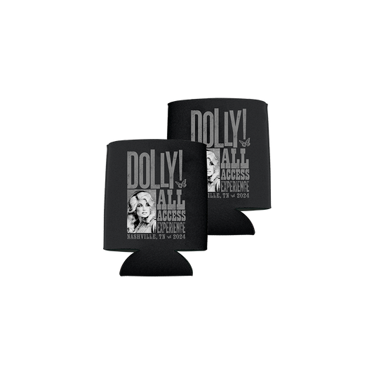 Official Dolly Parton Merchandise. Double sided can cooler featuring a classic photo of Dolly Parton.