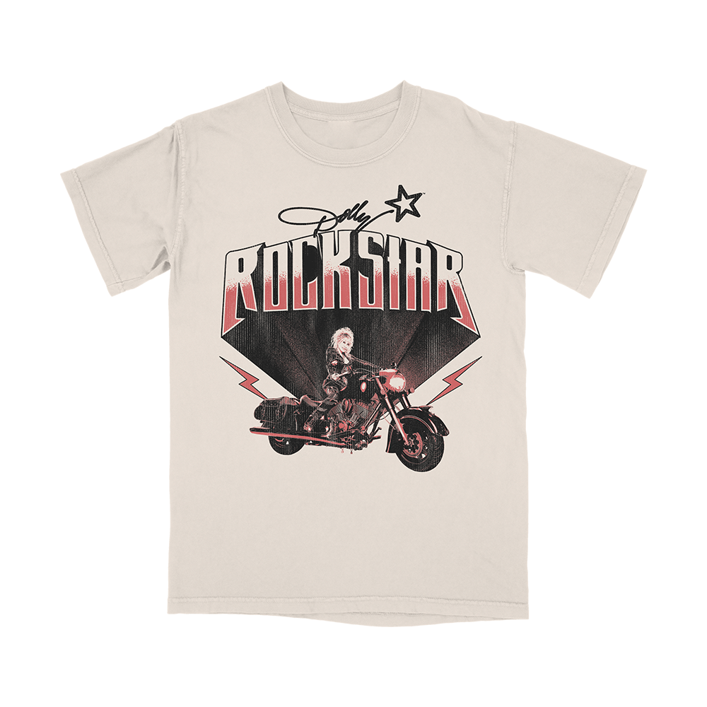 Biker Lightning Natural T-Shirt with Motorcycle Graphic - White Shirt for Bikers
