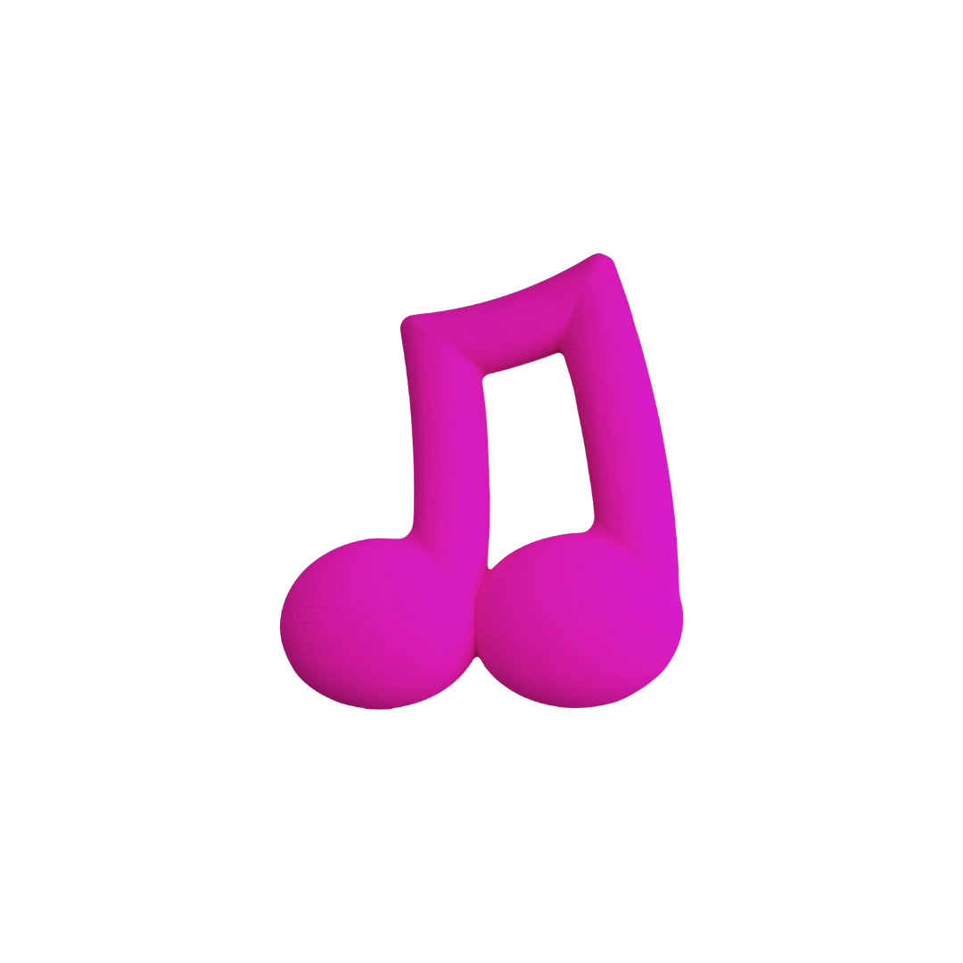 Doggy Parton Pink Rubber Music Note Toy - Pink Music Note on White Background