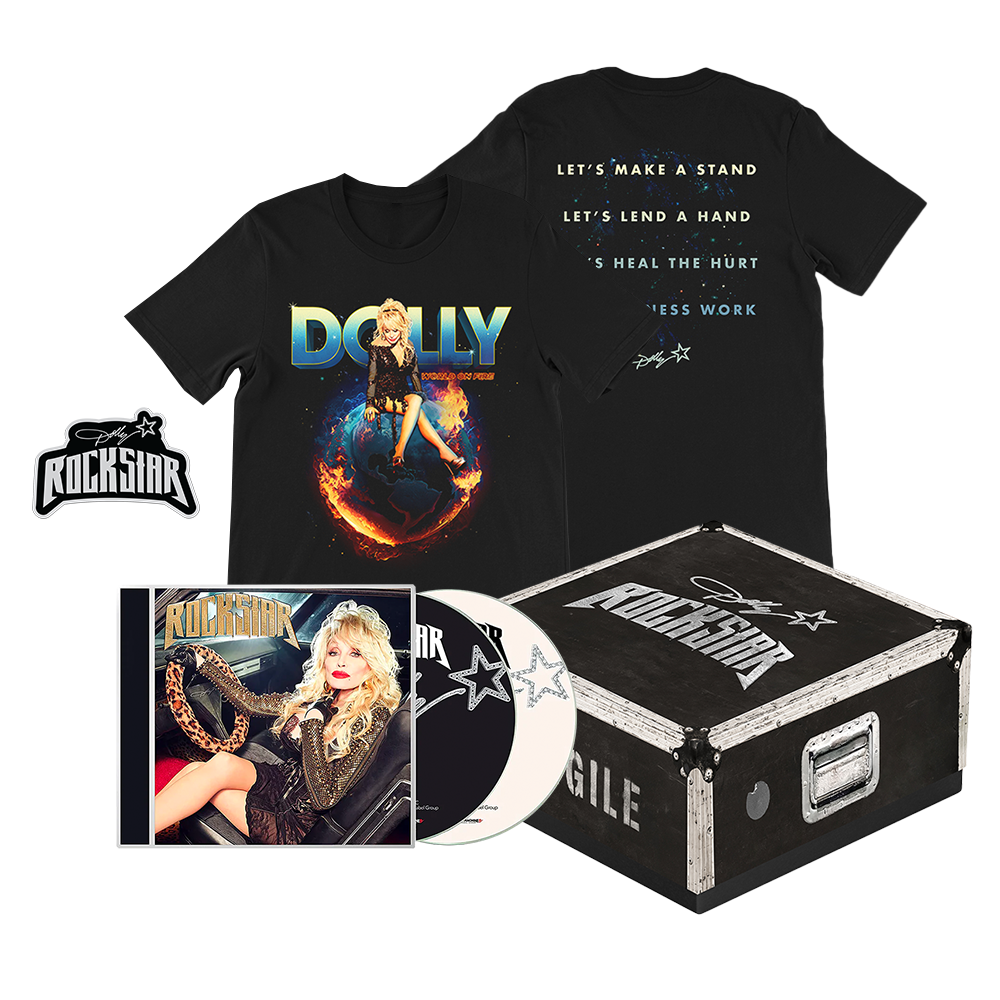 Black shirt with Dolly image and CD in ’Let’s Make a Stand’ Box Set