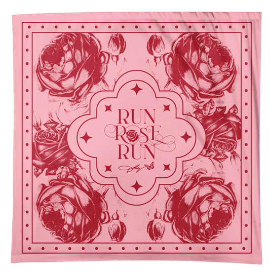 Pink Run Bandana with Roses and Stars - Perfect for Run Enthusiasts | Pink Run, Rose, Run