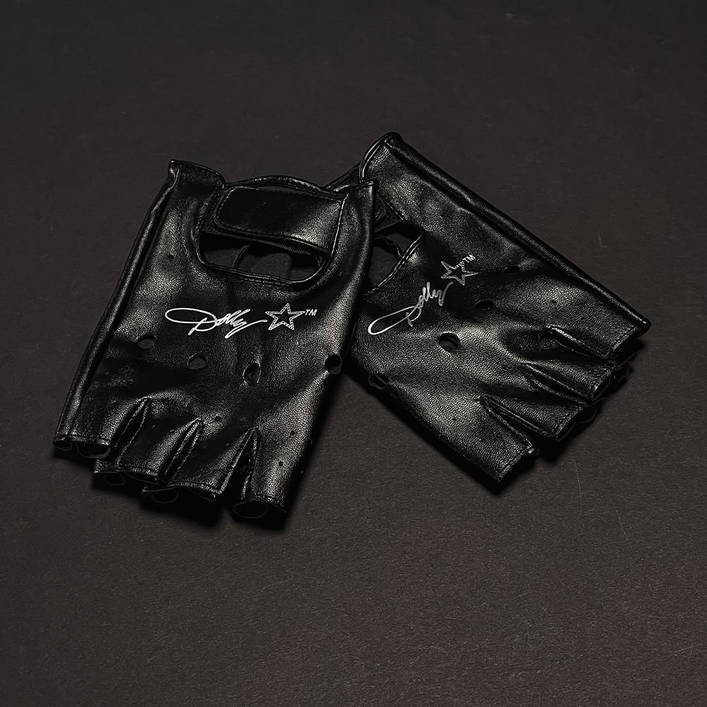 Black leather gloves with a star | Rock N Roll Essentials Bundle | Rock n Roll gloves