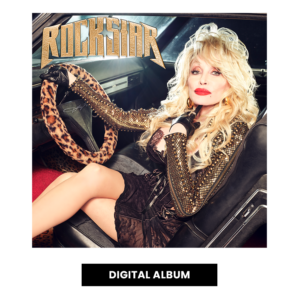 Woman in car with leopard cover, special guest in Rockstar Digital Album