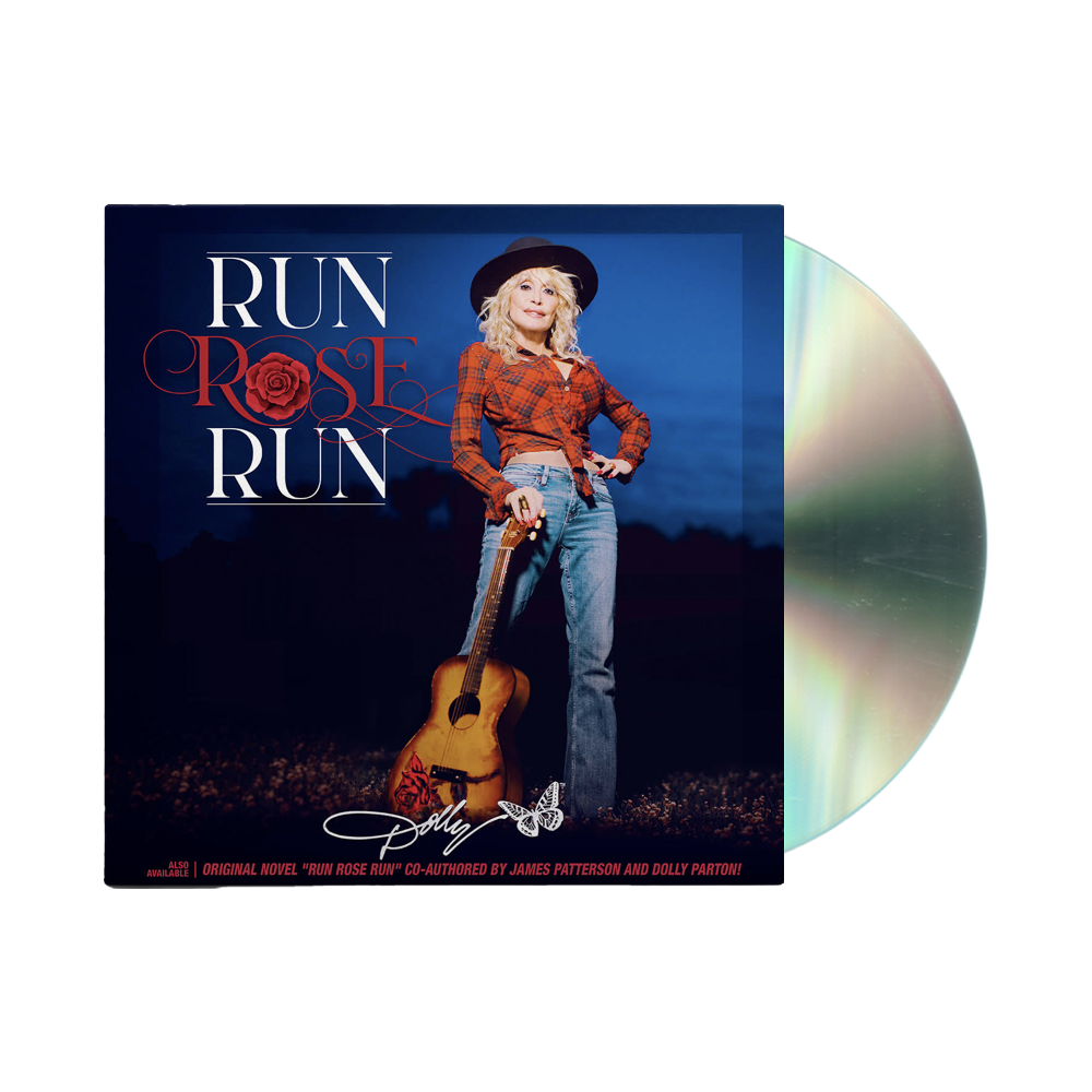 Run, Rose, Run CD cover featuring Dolly Parton holding a guitar