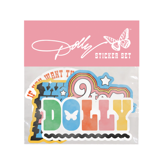 Colorful ’Doy’ and Rainbow Sticker from Dolly Parton Store - STICKER SET