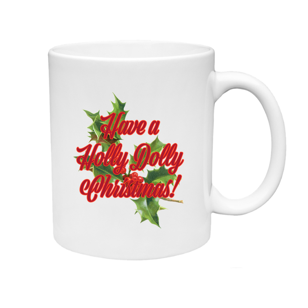 Festive Wreath Holiday Mug with ’Have a Holly Christmas’ design for a cheerful holiday season