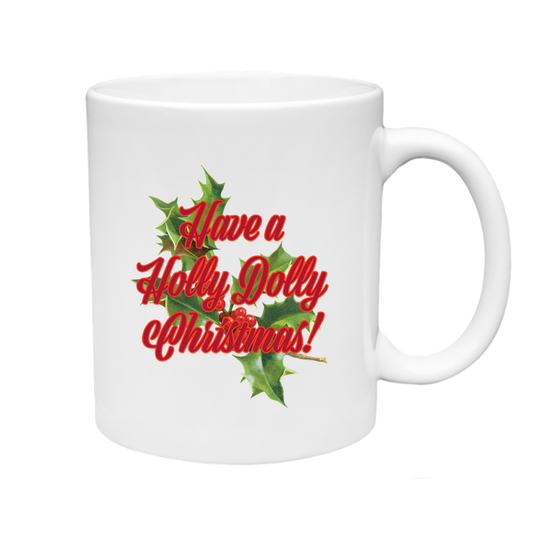 Festive Wreath Holiday Mug with ’Have a Holly Christmas’ design for a cheerful holiday season