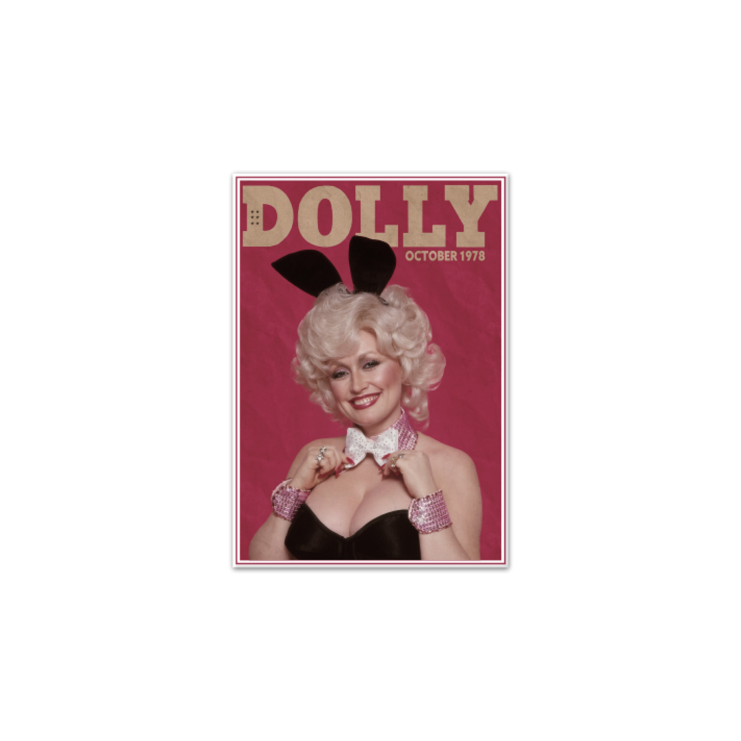 Official Dolly Parton Merchandise. Dolly Bunny 1978 Playboy Cover Image 5" x 7" Magnet.